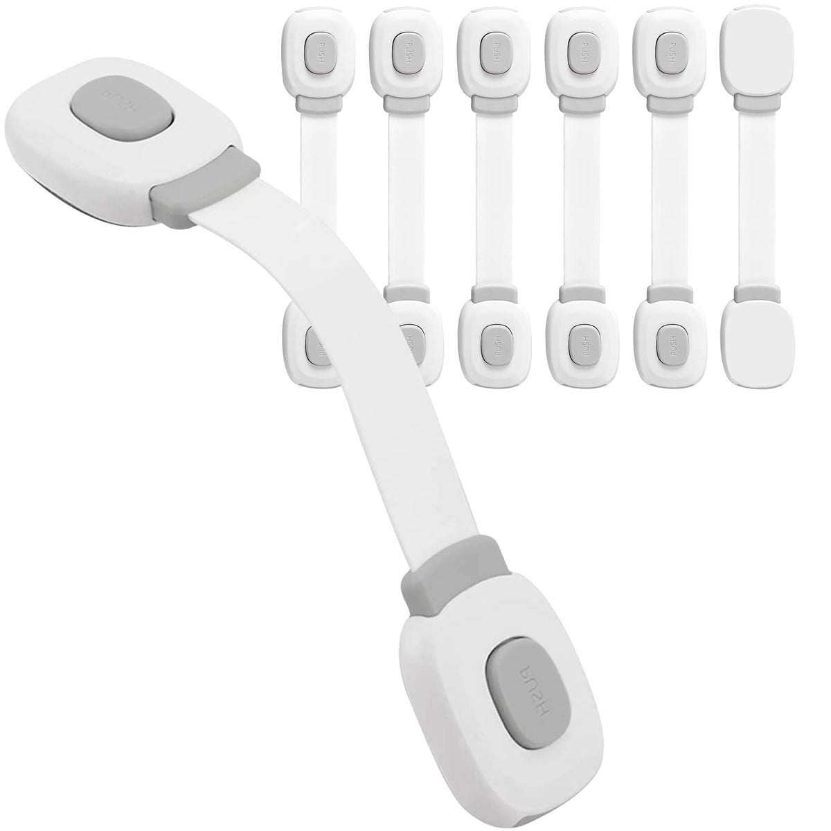 BillyBath baby-safe cabinet locks – adhesive safety locks (5 pcs, gray)