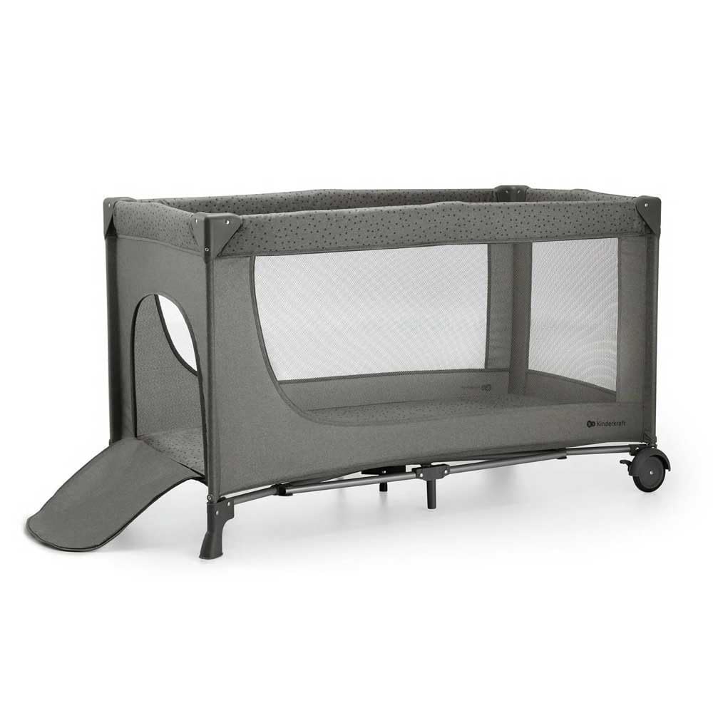 Kinderkraft JOY 2 gray travel cot with accessories, up to 25 kg