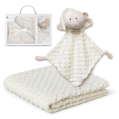Interbaby baby blanket and teddy bear set, 80 × 110 cm, cream