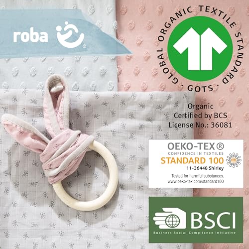 roba Lil Planet organic cotton baby bedding set 2-piece (quilt 100×135 cm + pillow 40×60 cm), GOTS-certified, cool green