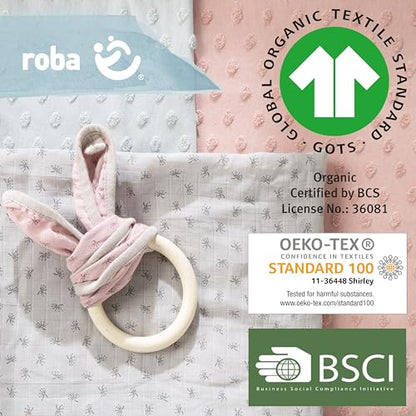 roba Lil Planet organic cotton baby bedding set 2-piece (quilt 100×135 cm + pillow 40×60 cm), GOTS-certified, cool green