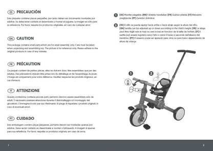 Interbaby 5-in-1 evolutionary tricycle, bluish gray