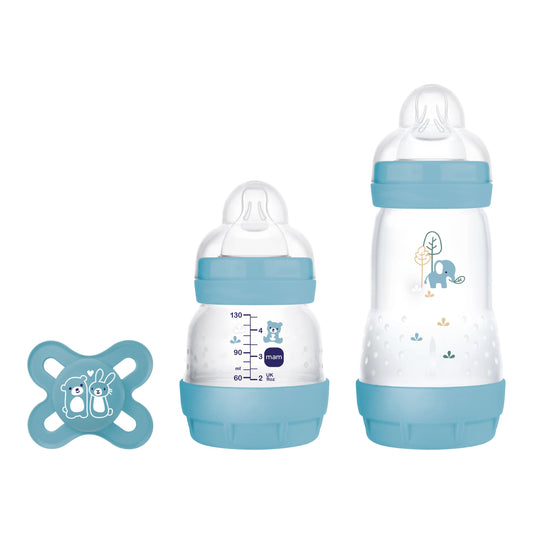 MAM newborn gift set: 2 bottles and a pacifier, blue