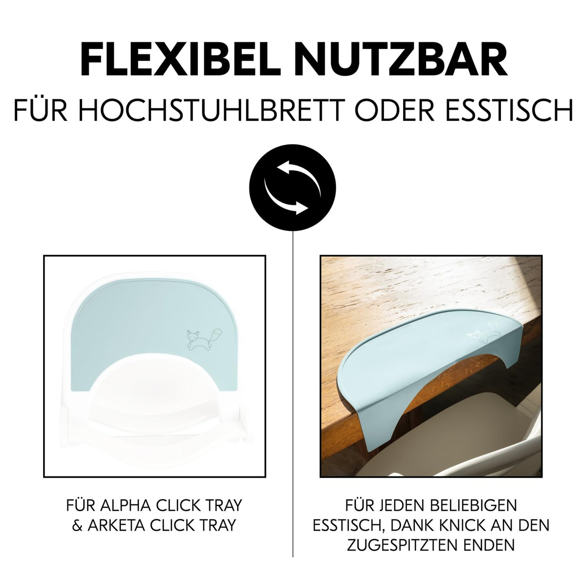 hauck silikoonist lauamatt Alpha Click Tray jaoks, Fox Mint