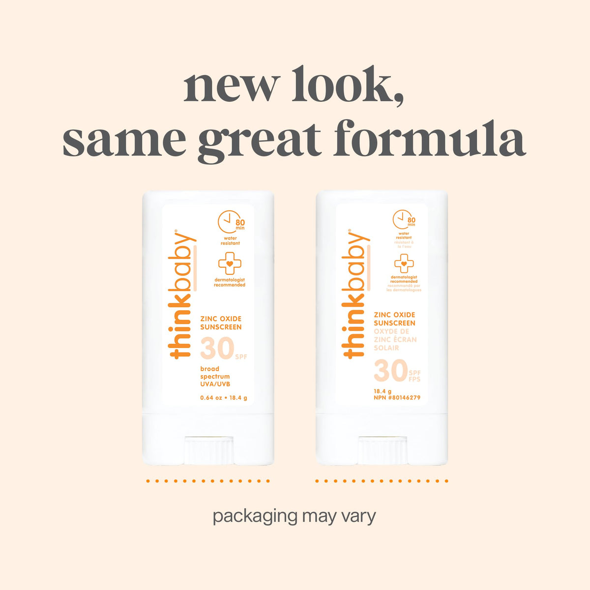 Thinkbaby mineraalne päikesekaitsepulk SPF 30, 18 g, valge/oranž