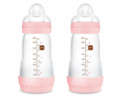 MAM Easy Start Anti-Colic lutipudelite komplekt 2 tk, 260 ml, roosa, 2+ kuud