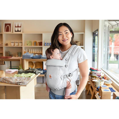 Ergobaby Adapt baby carrier for newborns, 3 carrying positions, SoftTouch cotton, light gray