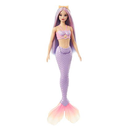 Barbie merineitsiga nukk lavendlililla saba ja roosakas-lilla juuksevärviga