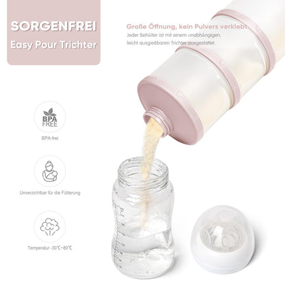 Termichy stackable milk powder dispenser, 2 pcs, light pink