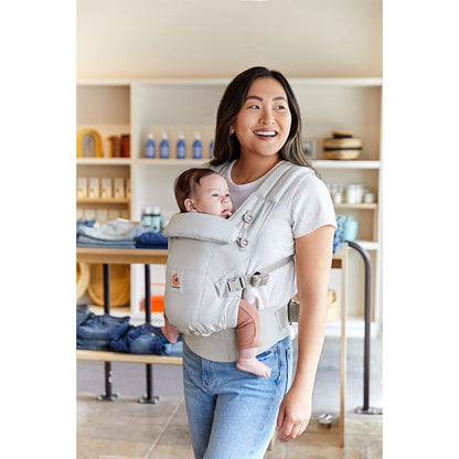 Ergobaby Adapt baby carrier for newborns, 3 carrying positions, SoftTouch cotton, light gray