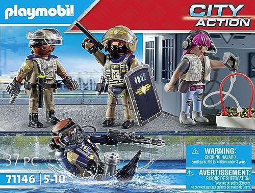 Playmobil City Action politsei eriüksuse mängukomplekt SWAT-sukeldujatega (71146)
