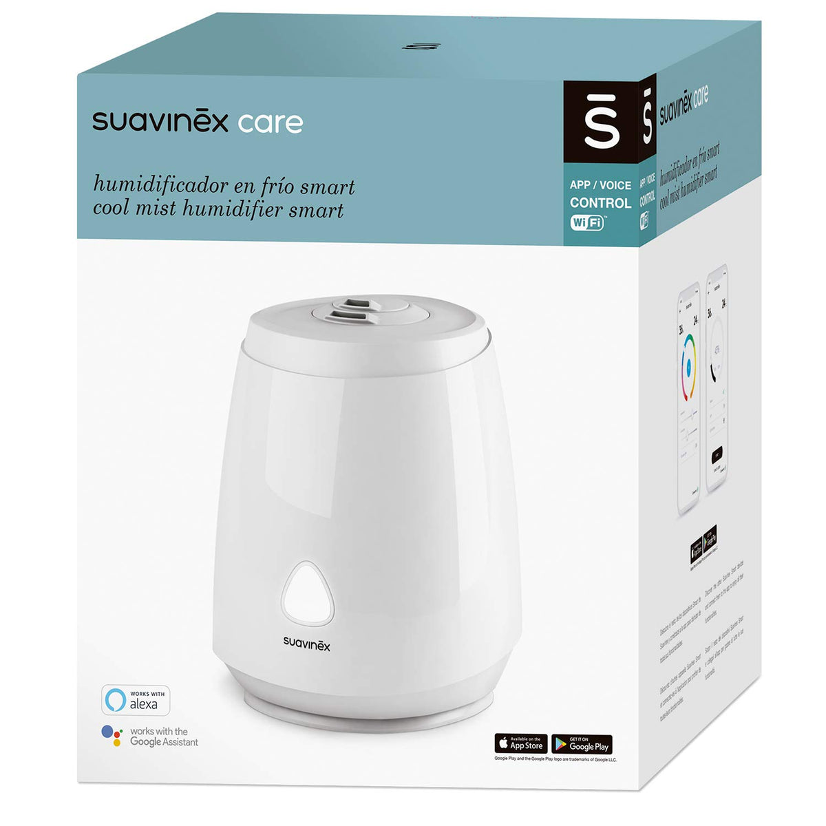 Suavinex SMART õhuniisutaja beebidele, külma uduga, aromateraapia ja öövalgus, valge