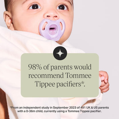 Tommee Tippee Ultra-Light silicone pacifier set, 0–6 months, 4 pcs, blue/green/transparent