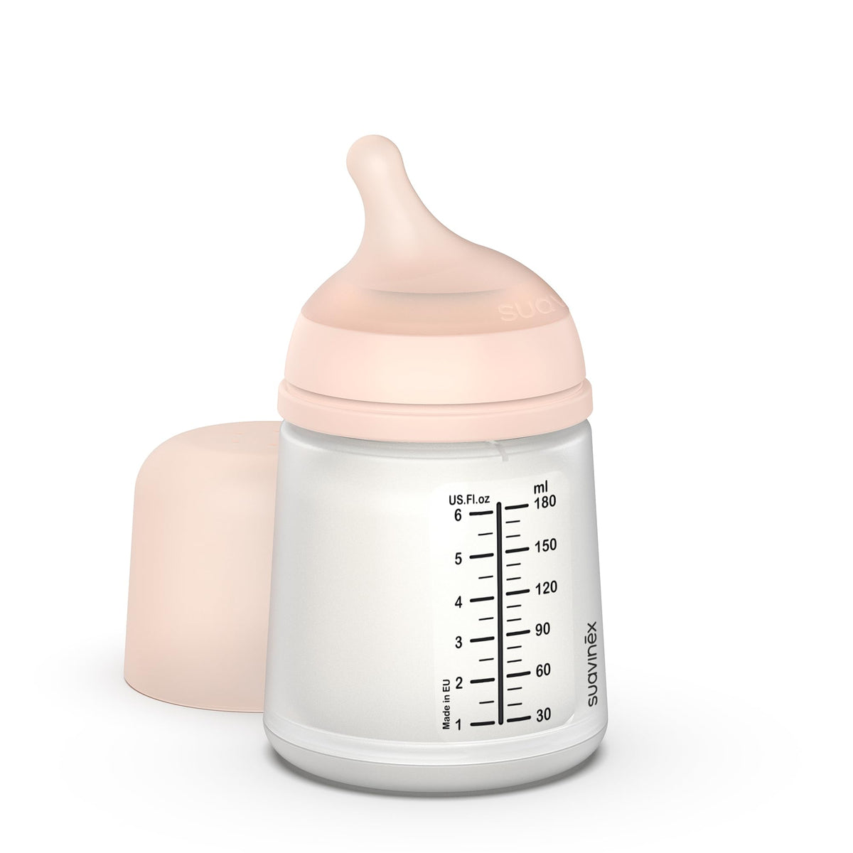 Suavinex Zero Zero newborn pacifier bottle, 180 ml, slow flow, anti-colic bottle