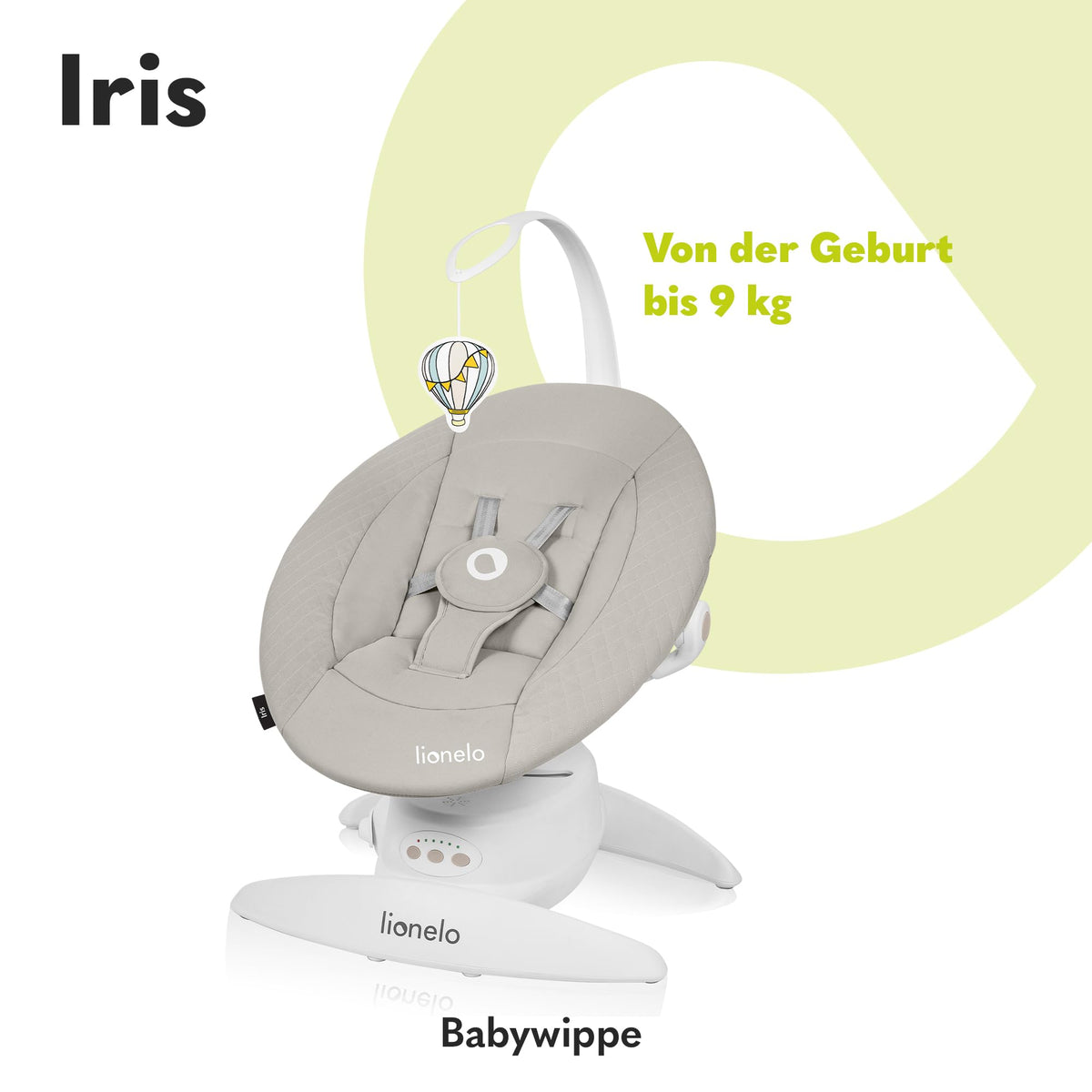 Lionelo Iris elektriline beebikiik 360° pöörlev, beež, kuni 9 kg