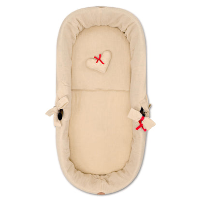Totsy Baby muslin 3-piece set for baby stroller and cradle – light beige