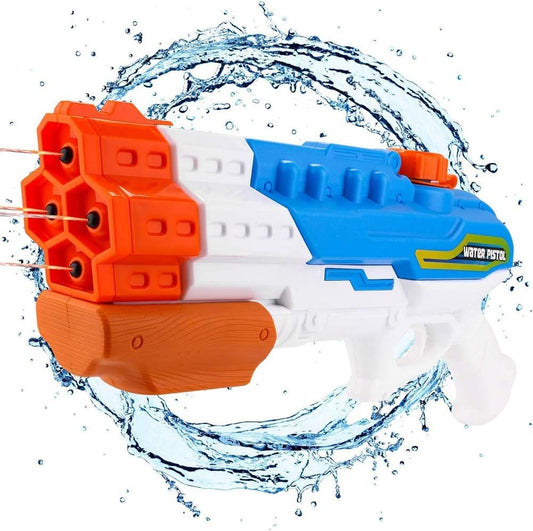 Super Squirt water gun with 4 nozzles, large capacity (1800ml) and long shooting range