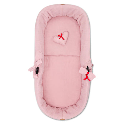 Totsy Baby muslin fabric stroller basket liner (3-piece set), pink