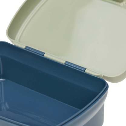 LÄSSIG children's lunch box with removable divider, Happy Prints, blue