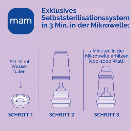 MAM Easy Start Anti-Colic lutipudelite komplekt 2 tk, 260 ml, roosa, 2+ kuud