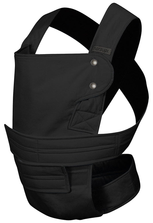 Marsupi 2.0 baby carrier for newborns, up to 15 kg, lightweight and compact, with Velcro fastener, black S/M