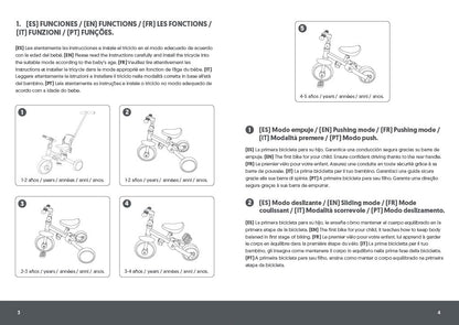 Interbaby 5-in-1 evolutionary tricycle, bluish gray