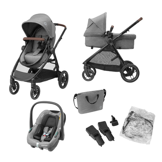 Maxi-Cosi Zelia S Trio 3-in-1 stroller set, from birth up to 4 years old (grey)