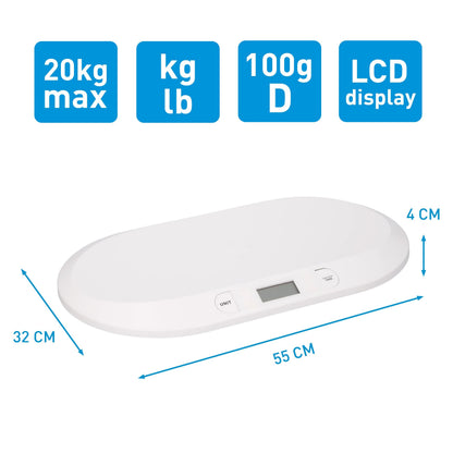 Grundig digital baby scale with 10 g accuracy, up to 20 kg, white