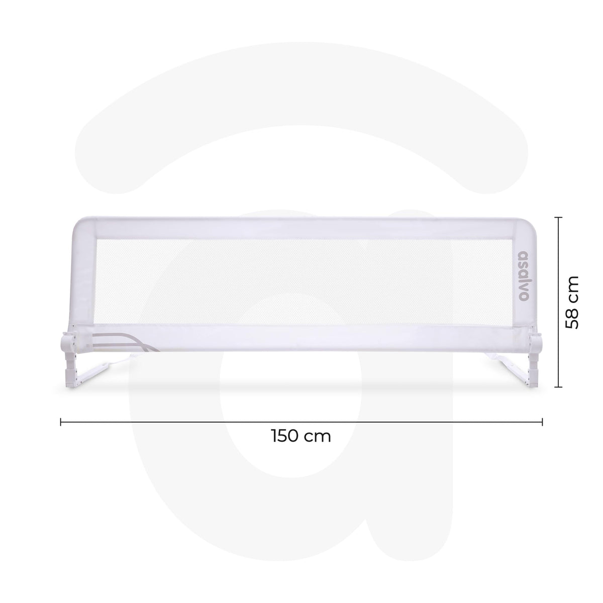 Asalvo 2-in-1 bed rail, white, 150cm