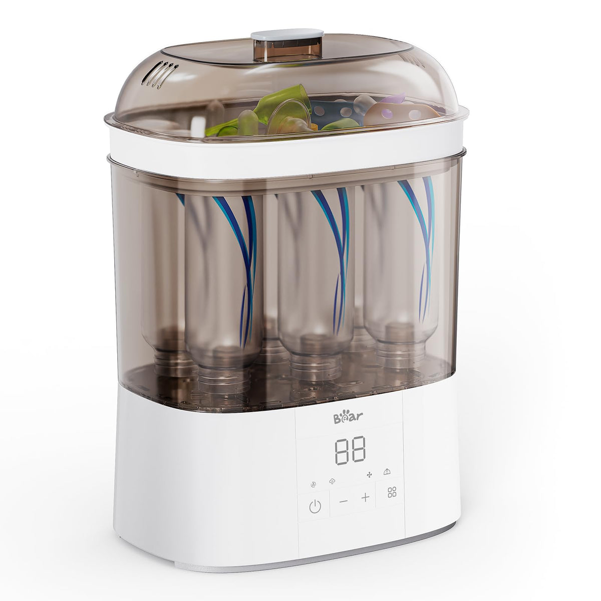 Bear electric bottle sterilizer and dryer, 2-layer, gray