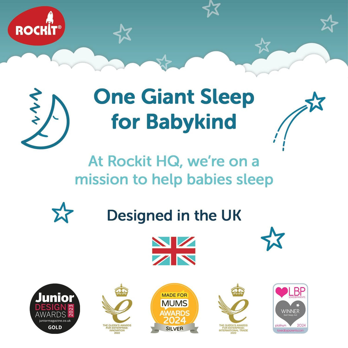 Rockit Rocker USB rechargeable stroller rocker, white