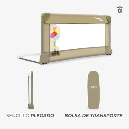 Asalvo kokkupandav voodipiire, hall, 90 × 43,5 cm