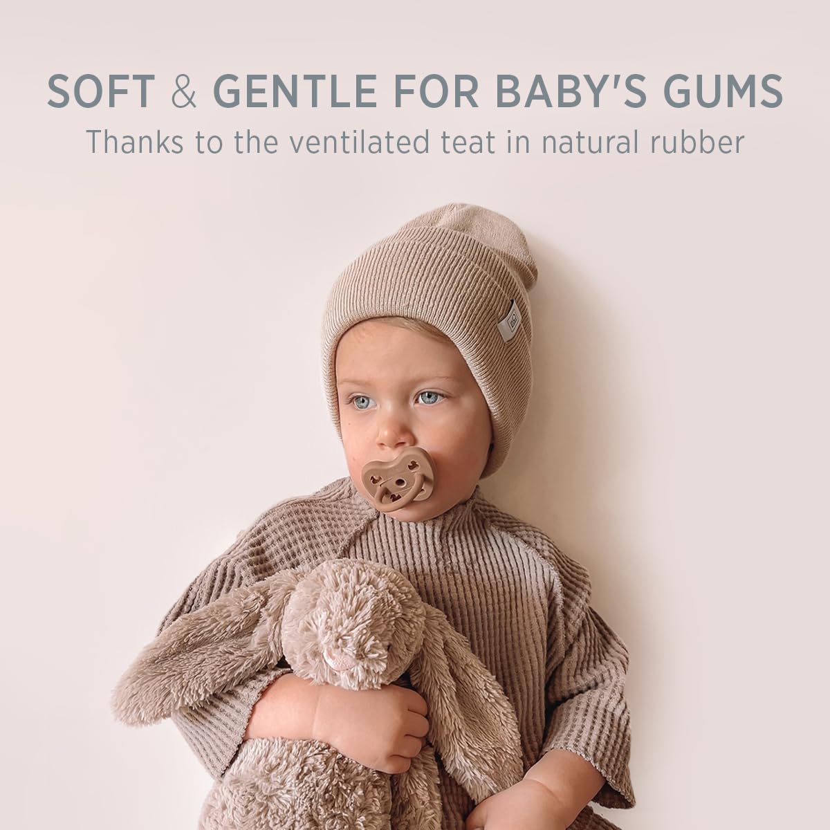 HEVEA natural rubber symmetrical pacifier, 3–36 months, 1 pc – Milky White