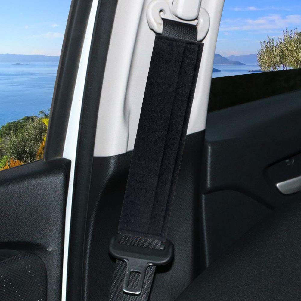 URAQT seat belt padding cushions, 2 pcs, black
