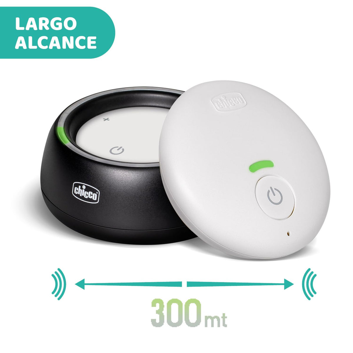 Chicco audio beebimonitor DECT-tehnoloogiaga, 300 m leviala