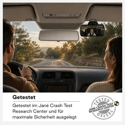 Jane beebipeegel auto esiklaasile, 360° pööratav, must