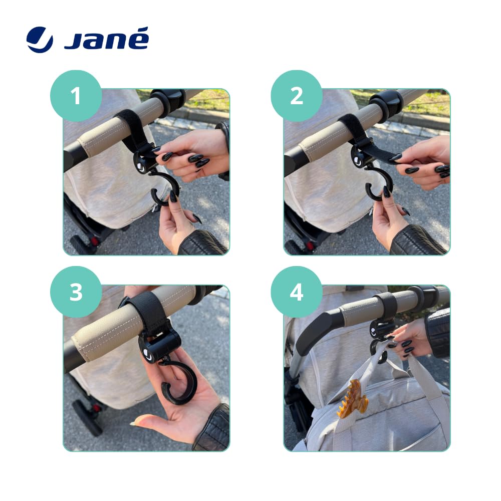 Jane universal stroller hooks (2 pcs, black)