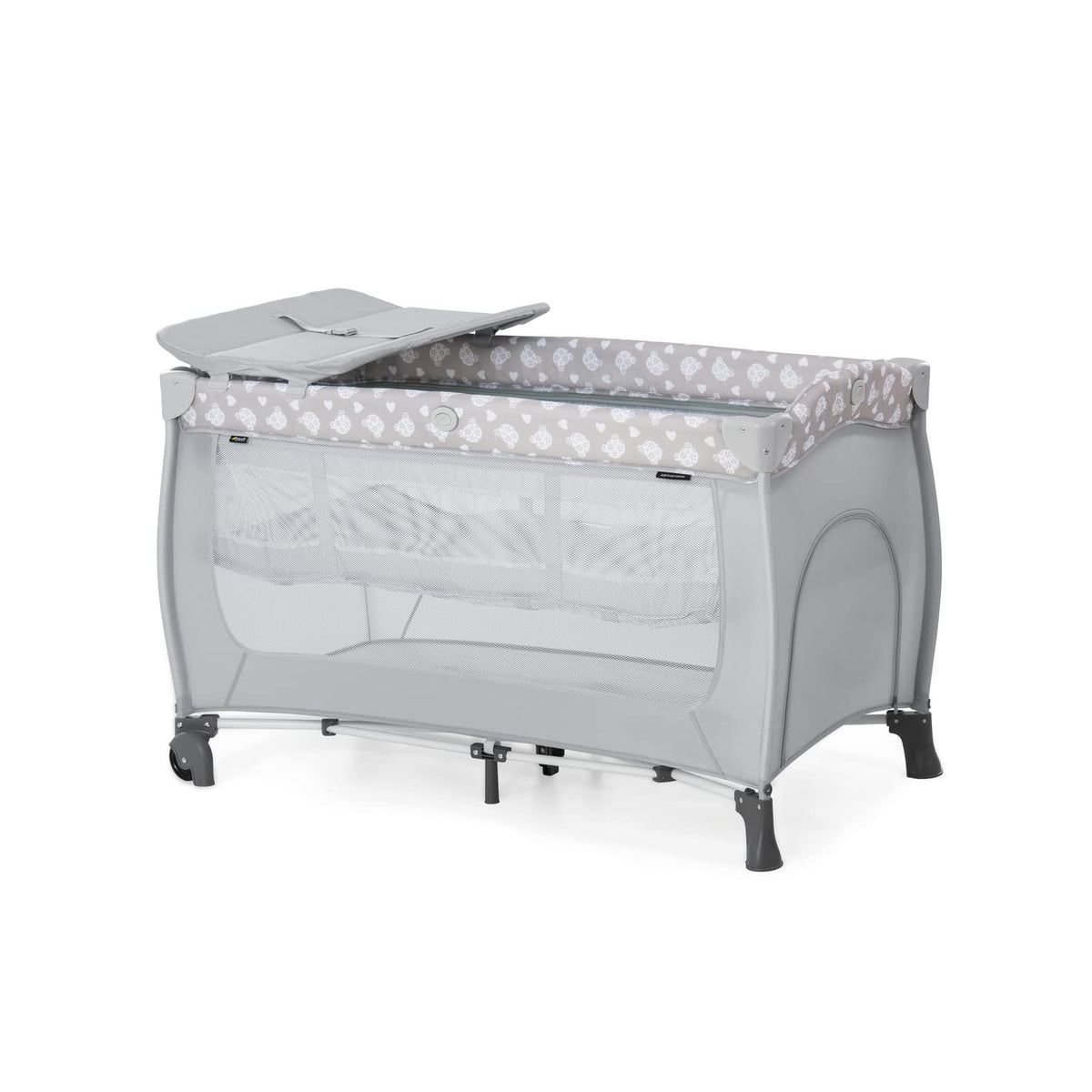 Hauck Sleep N Play Center reisivoodi 120 × 60 cm, Teddy Grey (0–15 kg)
