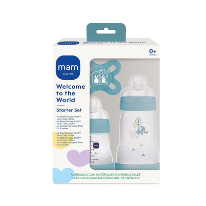 MAM newborn gift set: 2 bottles and a pacifier, blue