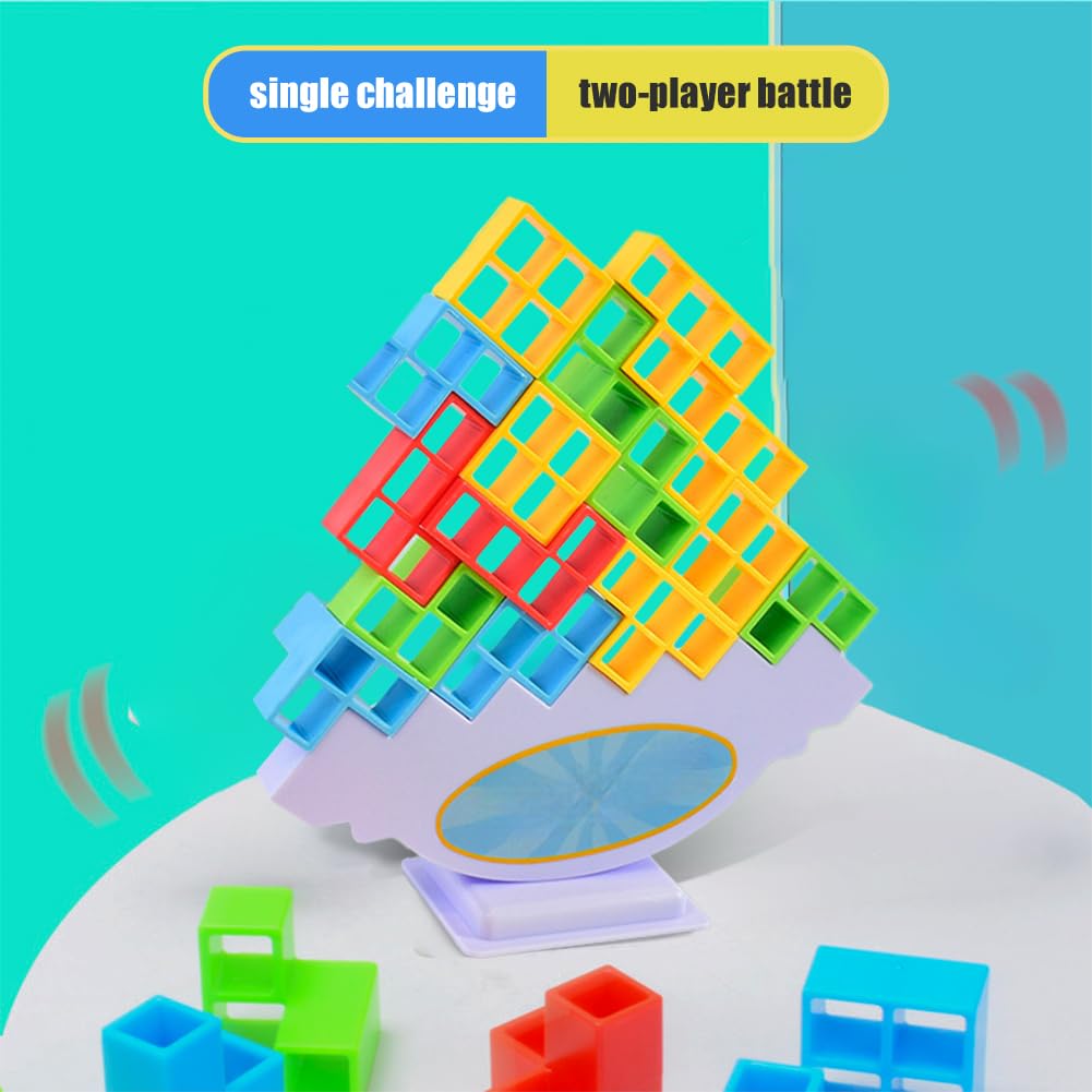 64-osaline tasakaalu- ja virnastamismäng Tetris-stiilis klotsidega