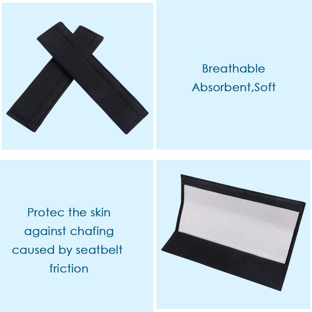 URAQT seat belt padding cushions, 2 pcs, black