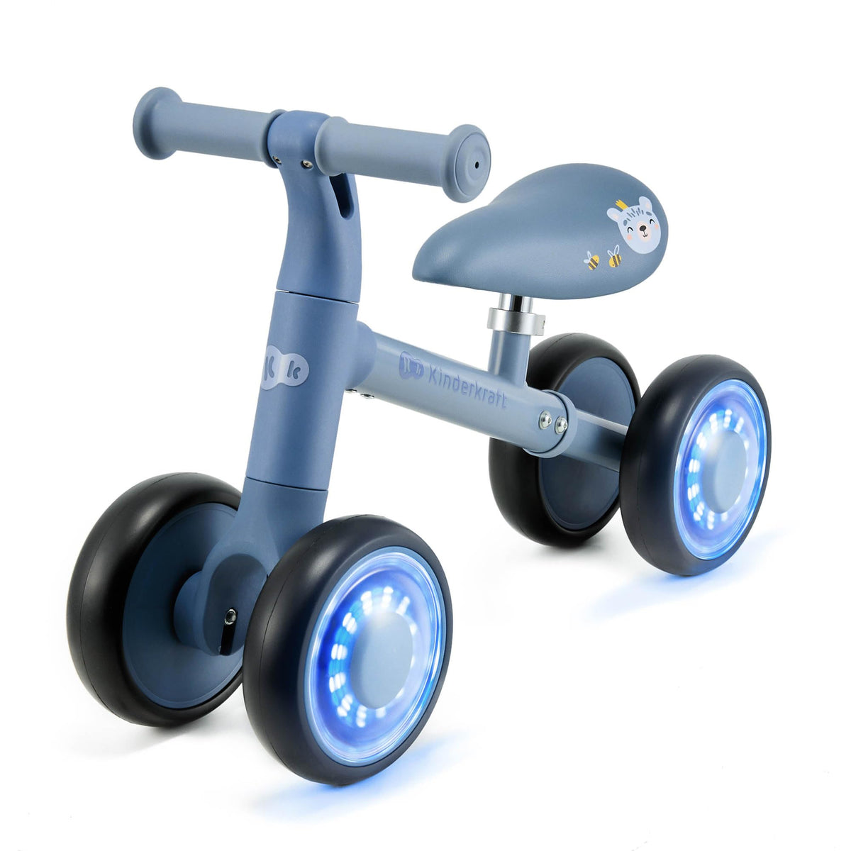 Kinderkraft CUTIE FLASH jooksuratas, sinine, LED-tuledega, alates 1. eluaastast