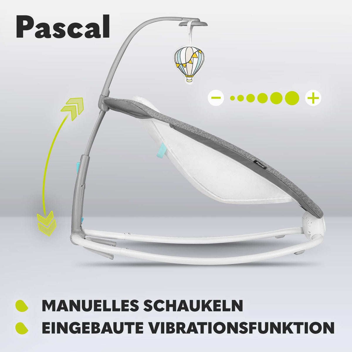Lionelo Pascal vibrating baby swing-chair with melodies and play carousel, Grey Dove