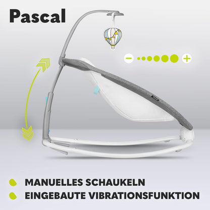 Lionelo Pascal vibrating baby swing-chair with melodies and play carousel, Grey Dove