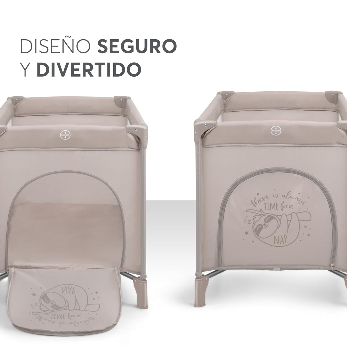 KikkaBoo SO Gifted travel cot, foldable, 120 × 60 cm, beige