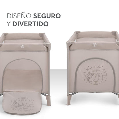 KikkaBoo SO Gifted travel cot, foldable, 120 × 60 cm, beige