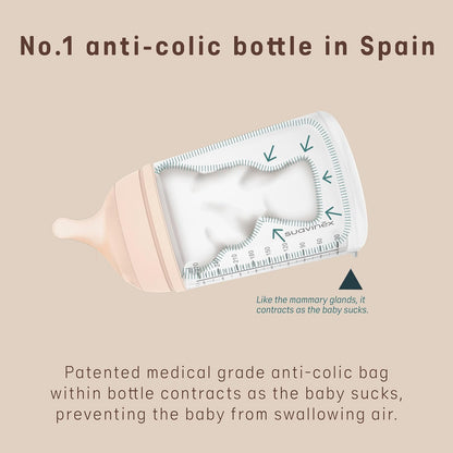 Suavinex Zero Zero anti-colic baby bottles 270 ml, 2 pcs, medium flow