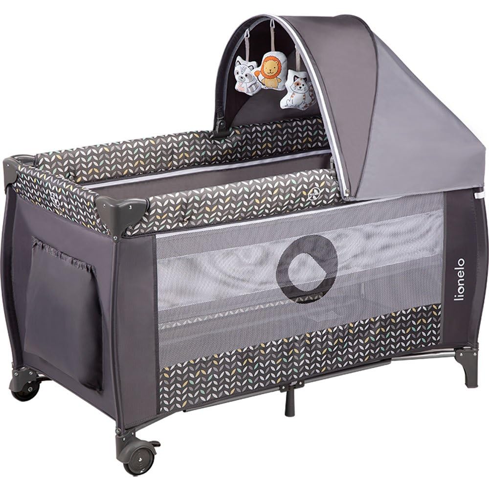 Lionelo Sven Plus 4-ühes reisivoodi mähkimislauaga kuni 15 kg, hall (Grey Scandi)