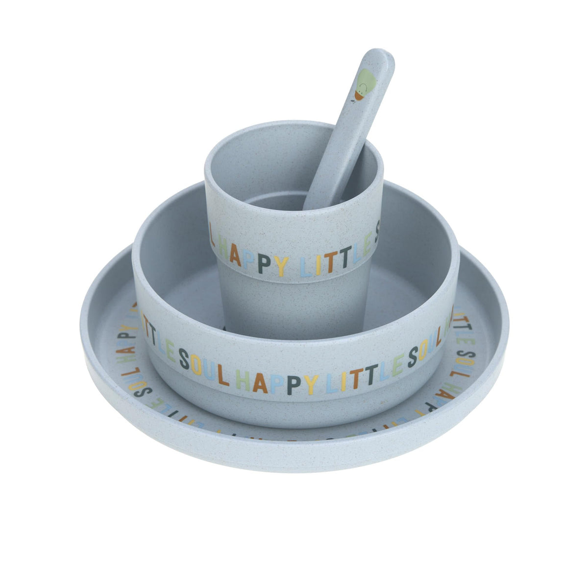 LÄSSIG lastesööginõude komplekt Happy Fruits Lemon, 4-osaline, kollane, alates 12 kuust