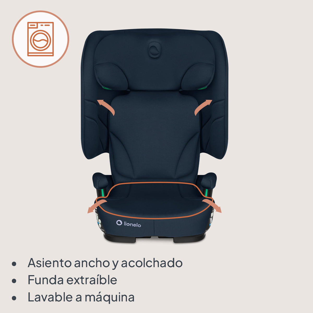 Lionelo Orin i-Size turvatool 100–150 cm ISOFIX, kokkuvolditav, (tumesinine)